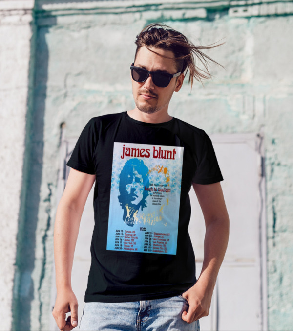 James Blunt 20th Anniversary Back To Bedlam Performing Summer 2025 Tour Dates T-Shirt