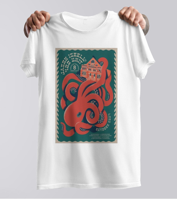 Jason Isbell And The 400 Unit At Ryman Auditorium Nashville October 8 2024 With Red Octopus T-Shirt