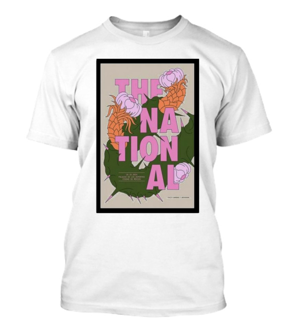 The National October 10 2024 Palacio De Los Deportes Mexico City Pink Floral And Thorn T-Shirt