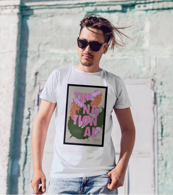 The National October 10 2024 Palacio De Los Deportes Mexico City Pink Floral And Thorn T-Shirt