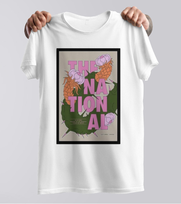 The National October 10 2024 Palacio De Los Deportes Mexico City Pink Floral And Thorn T-Shirt