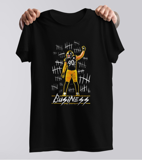 TJ Watt Pittsburgh Steelers NFL Business 90 Sacks Painting T-Shirt