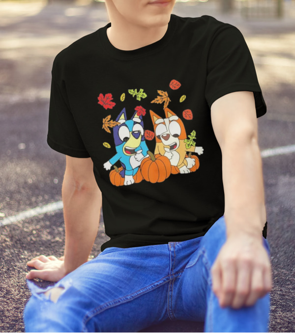 Bingo Pumpkin Season 2024 With Leaves And Dogs T-Shirt