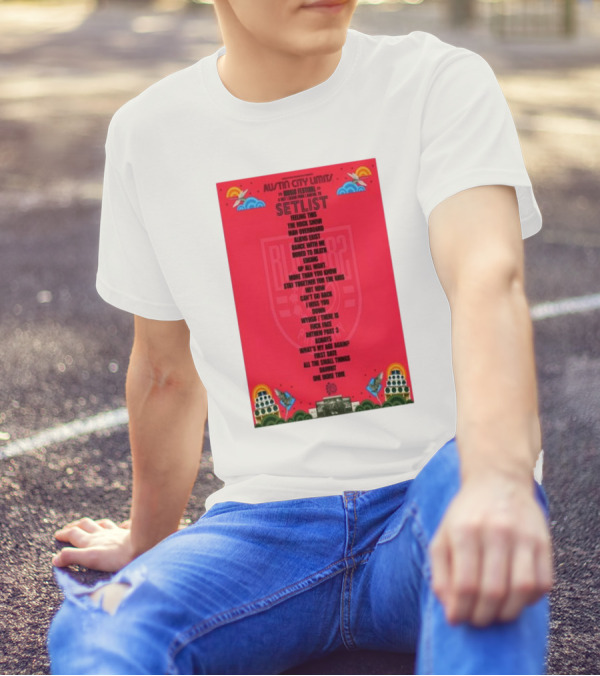 Austin City Limits Music Festival Setlist At Zilker Park October 4 2024 Event Featuring The Rock Show Blink 182 And More T-Shirt