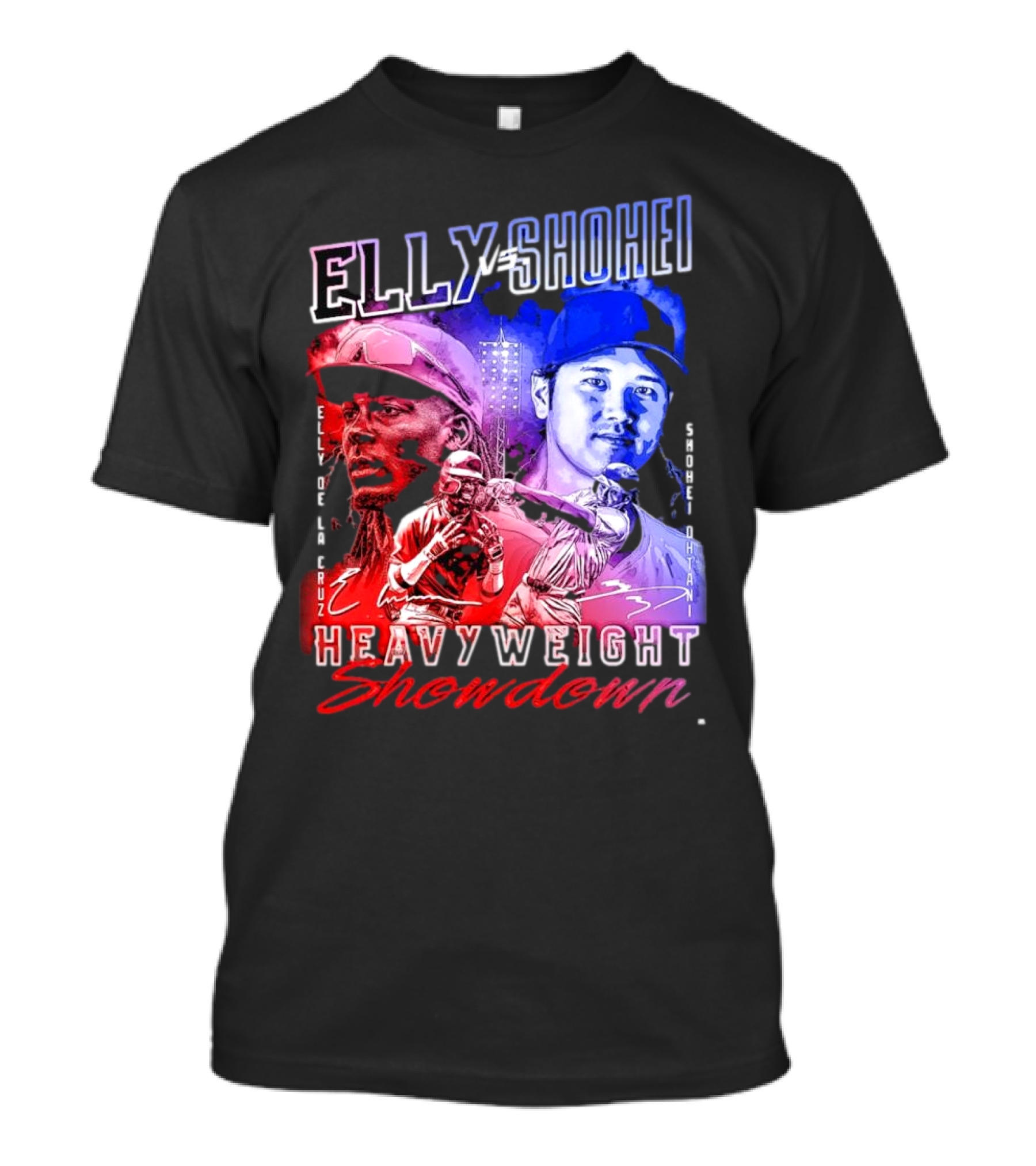 Elly De La Cruz Vs Shohei Ohtani Heavyweight Showdown Baseball T-Shirt