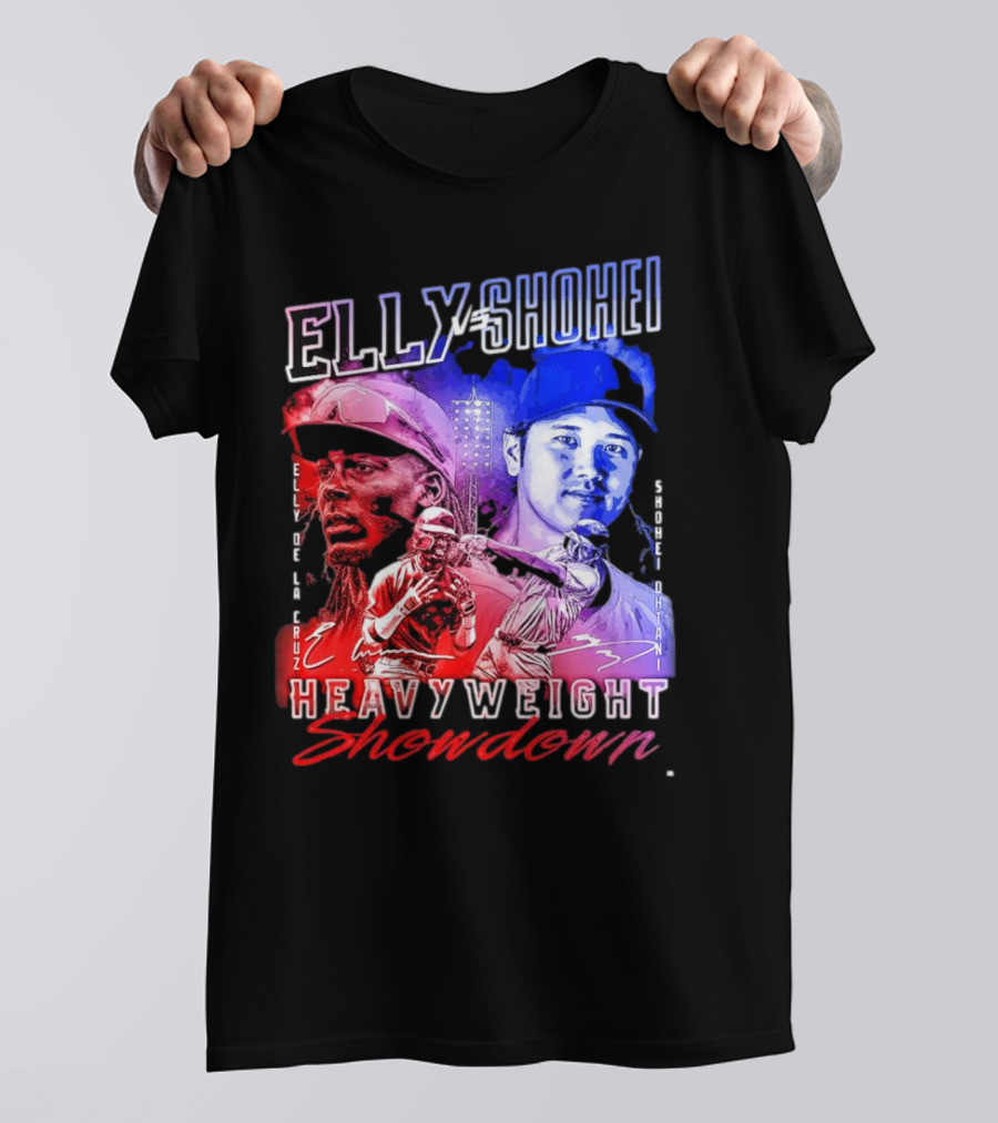 Elly De La Cruz Vs Shohei Ohtani Heavyweight Showdown Baseball T-Shirt