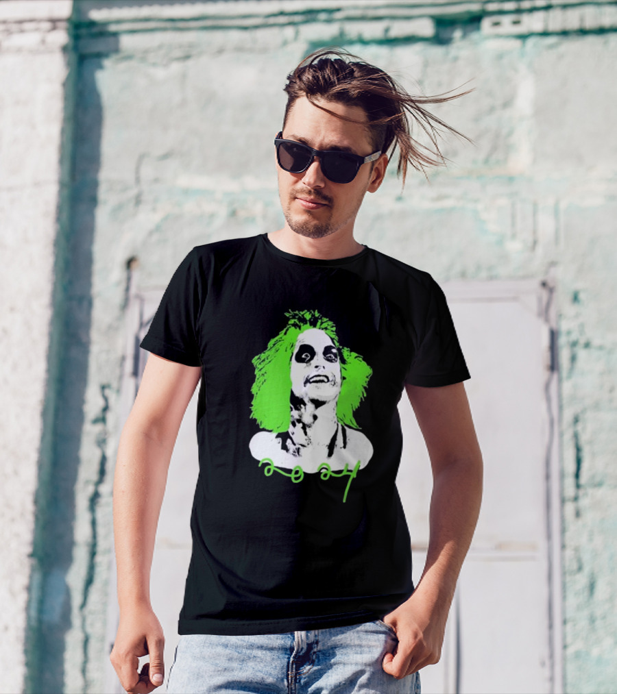 Beetlejuice Eyeliner Green Hair T-Shirt