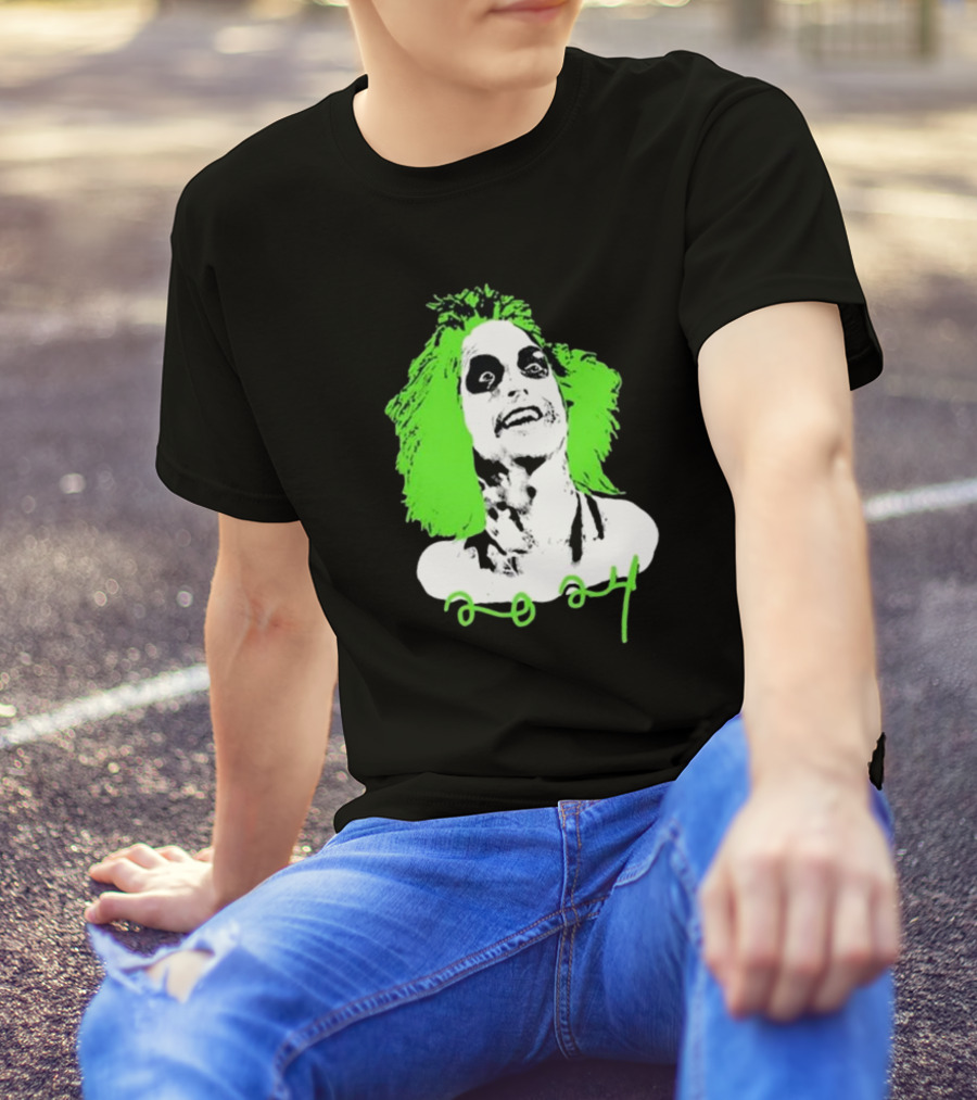 Beetlejuice Eyeliner Green Hair T-Shirt