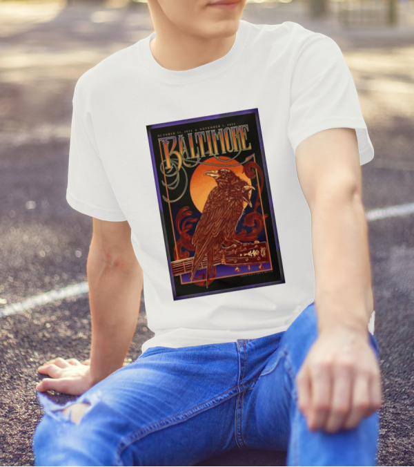Billy Strings Baltimore October 31-November 1 2024 CFG Bank Arena Event Raven T-Shirt