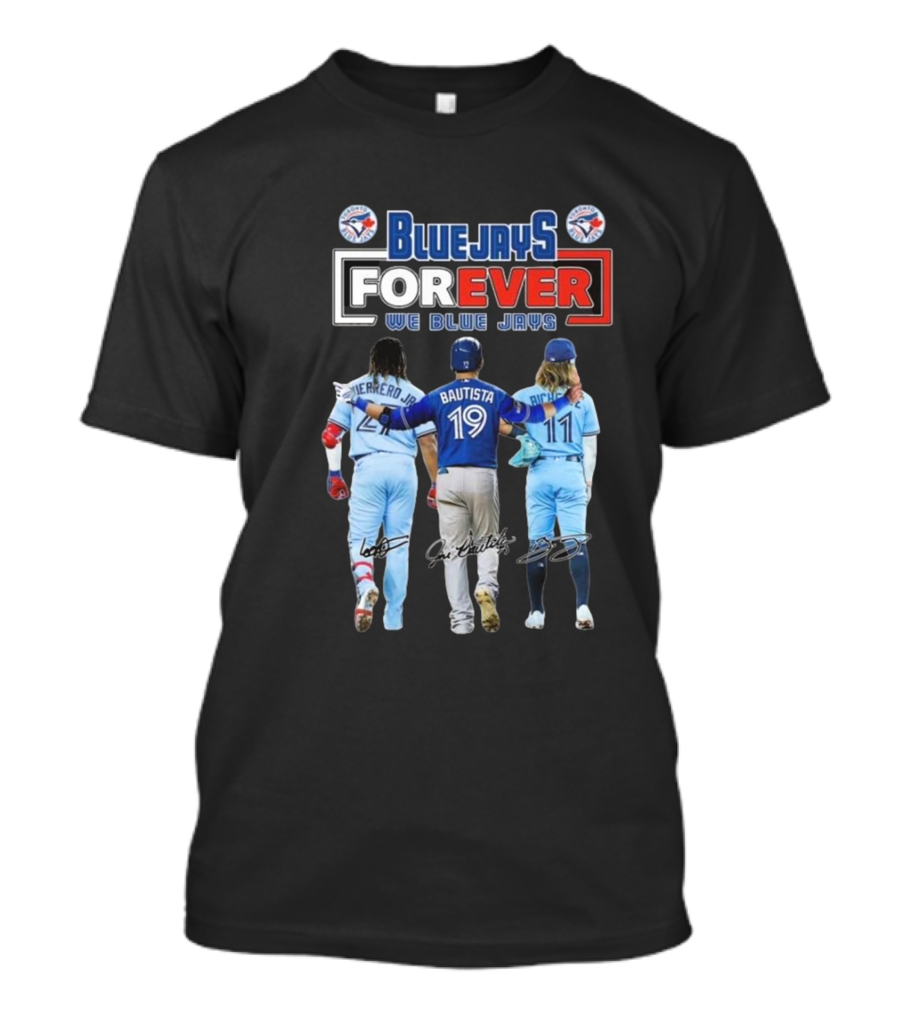 Blue Jays Forever 2024 Guerrero Bautista Bichette Signatures T-Shirt