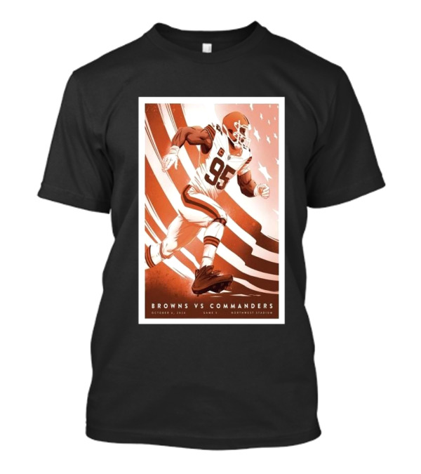 Browns Vs Commanders Game 6 October 6 2024 Northwest Stadium Football Action T-Shirt