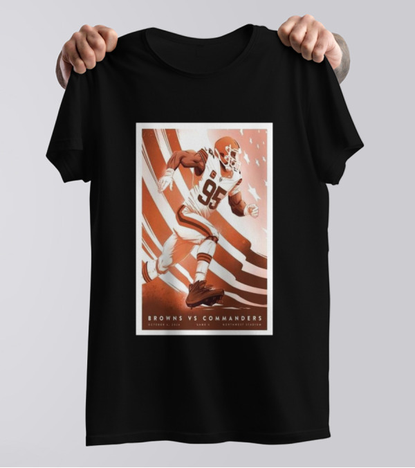 Browns Vs Commanders Game 6 October 6 2024 Northwest Stadium Football Action T-Shirt