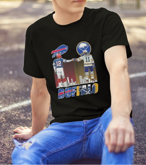 Buffalo Bills Sabres Kelly Perreault Signatures Skyline T-Shirt