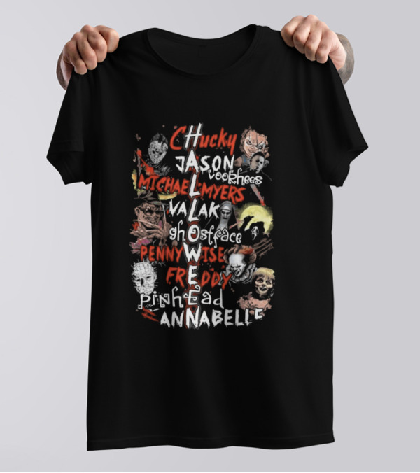 Chucky Jason Voorhees Michael Myers Valak Ghostface Pennywise Freddy Pinhead Annabelle Halloween T-Shirt
