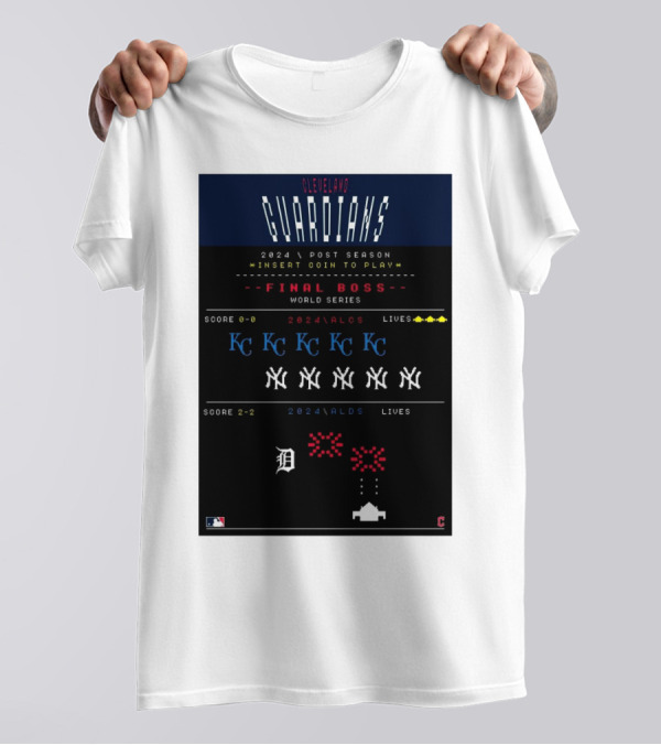 Cleveland Guardians 2024 Postseason Insert Coin To Play Final Boss World Series KC NY 2024 ALCS 2024 ALDS T-Shirt