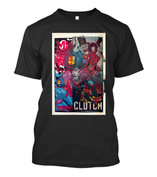 Clutch Show September 26 2024 Grand Rapids MI Trippy Skeleton Circus T-Shirt