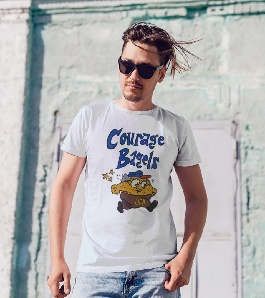 Courage Bagels OJM New York Mets Cartoon Character T-Shirt