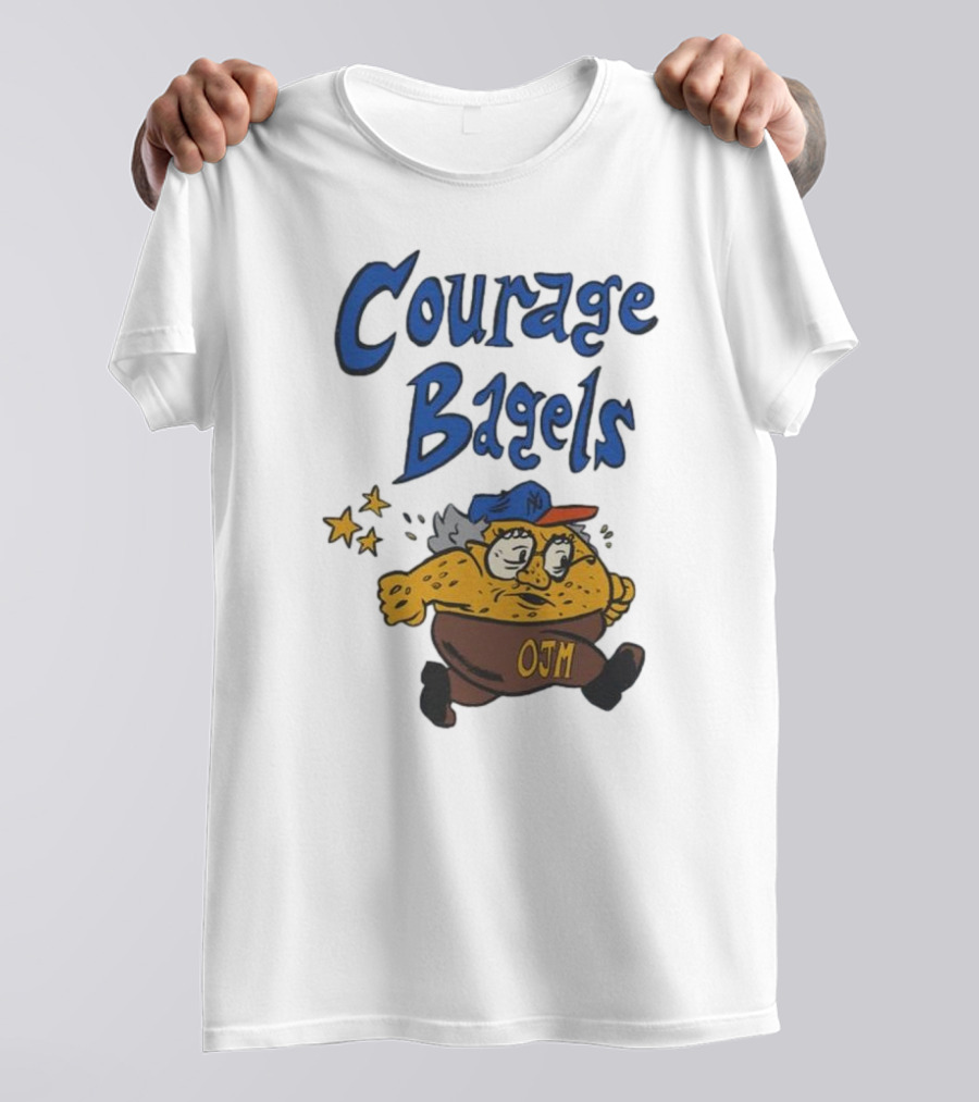 Courage Bagels OJM New York Mets Cartoon Character T-Shirt