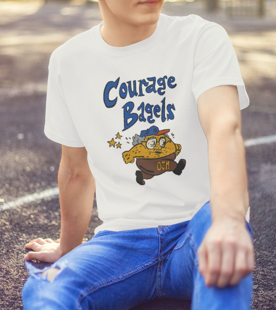 Courage Bagels OJM New York Mets Cartoon Character T-Shirt