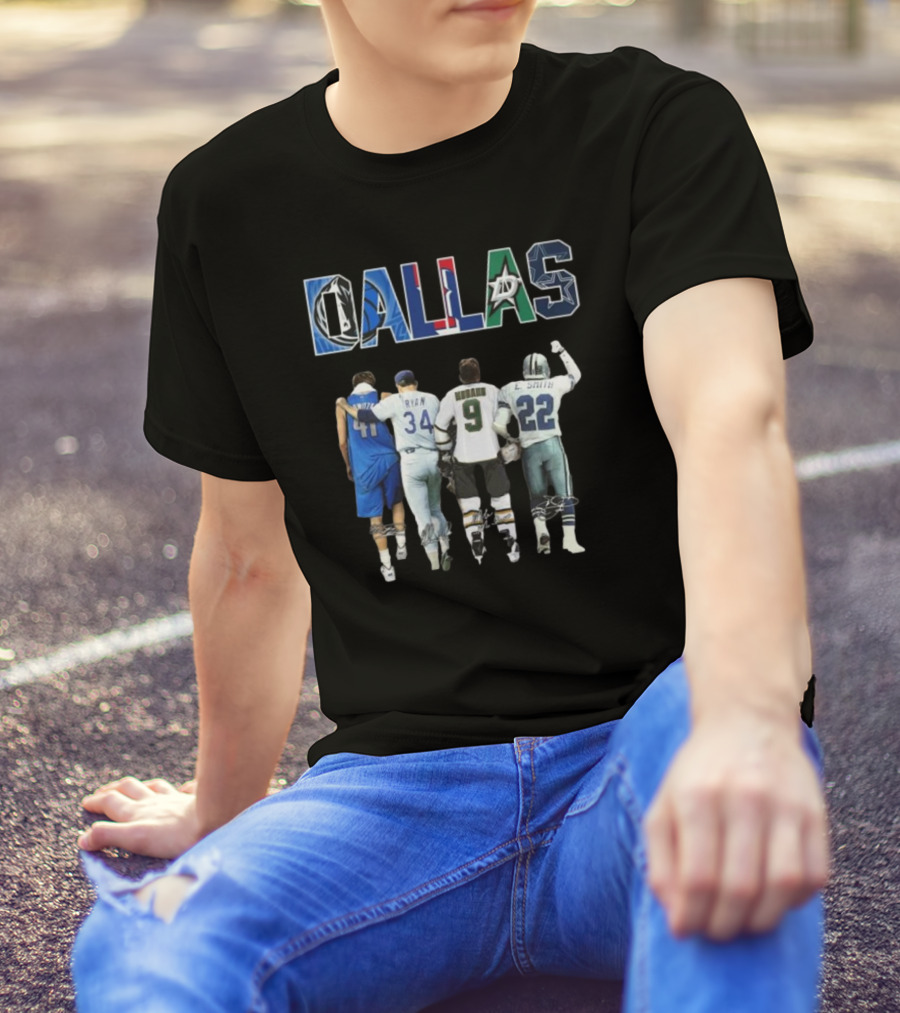 Dallas Mavericks Texas Rangers Dallas Stars Dallas Cowboys Legend Signatures T-Shirt