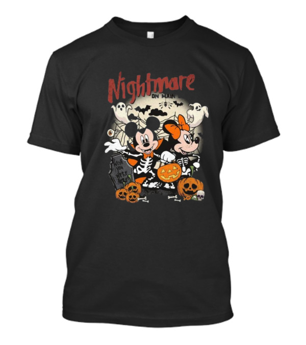Nightmare On Main Street Wish You Were Here Disney Mickey And Minnie Mouse Halloween T-Shirt