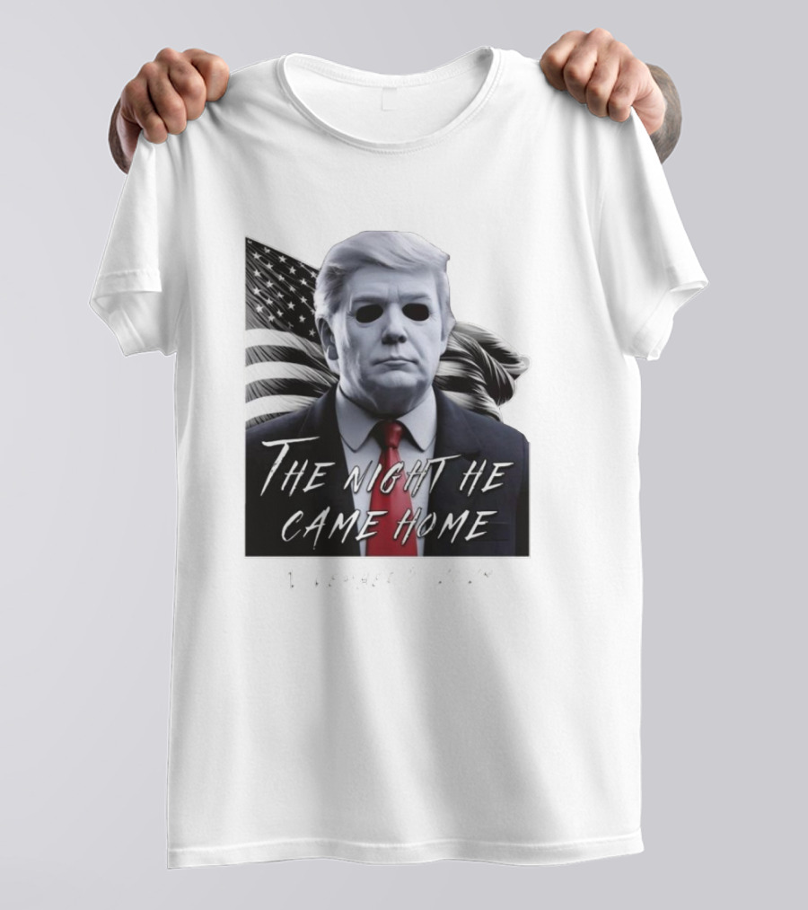 Donald Trump Halloween Mask The Night He Came Home American Flag T-Shirt