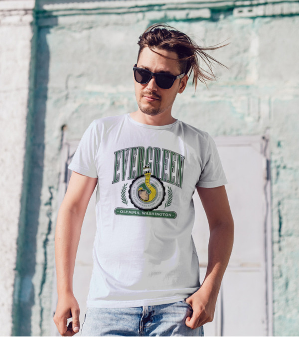 Evergreen State Geoducks Crest Olympia Washington Omnia Extares The Evergreen State College T-Shirt