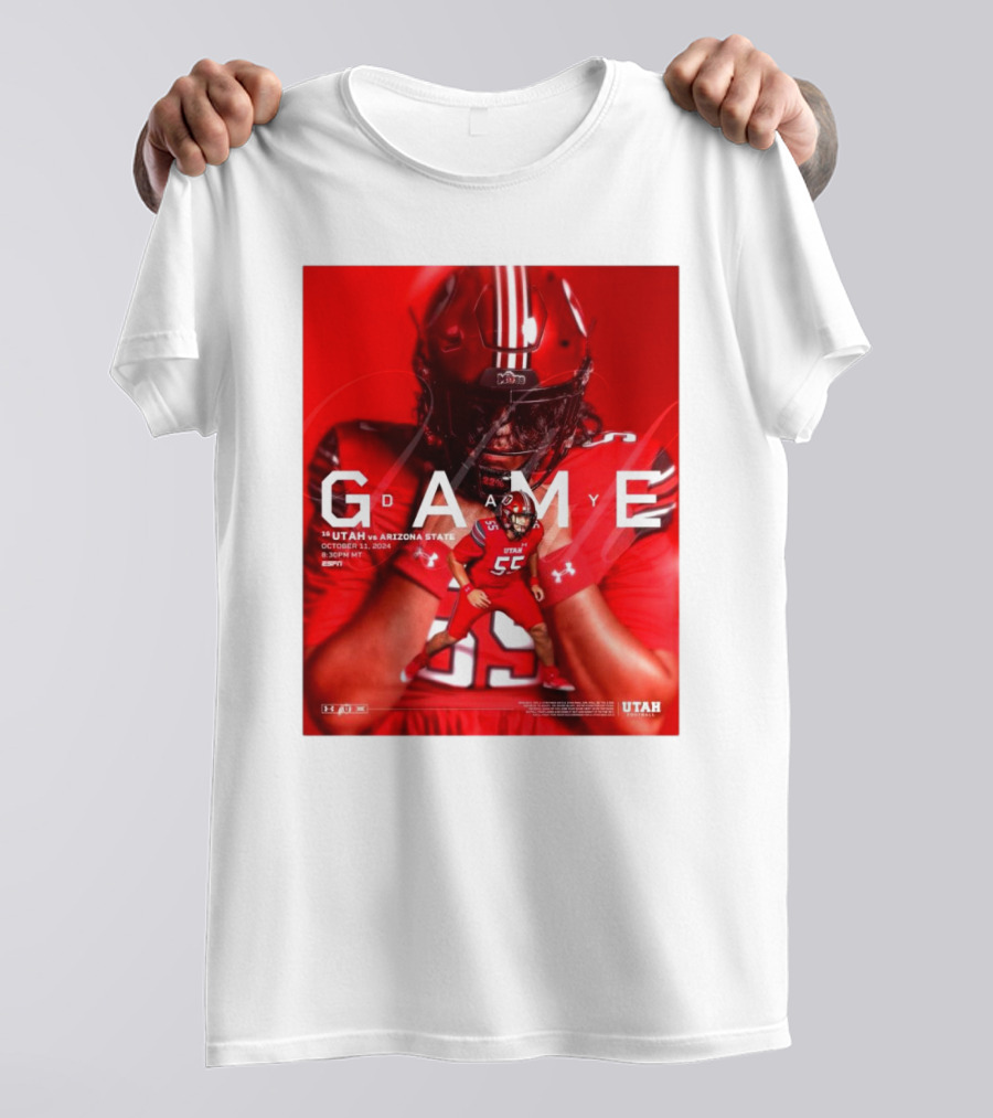 Gameday Utah Utes Vs Arizona State Sun Devils October 11 2024 Mountain America Stadium 12:30 PM MT ESPN T-Shirt