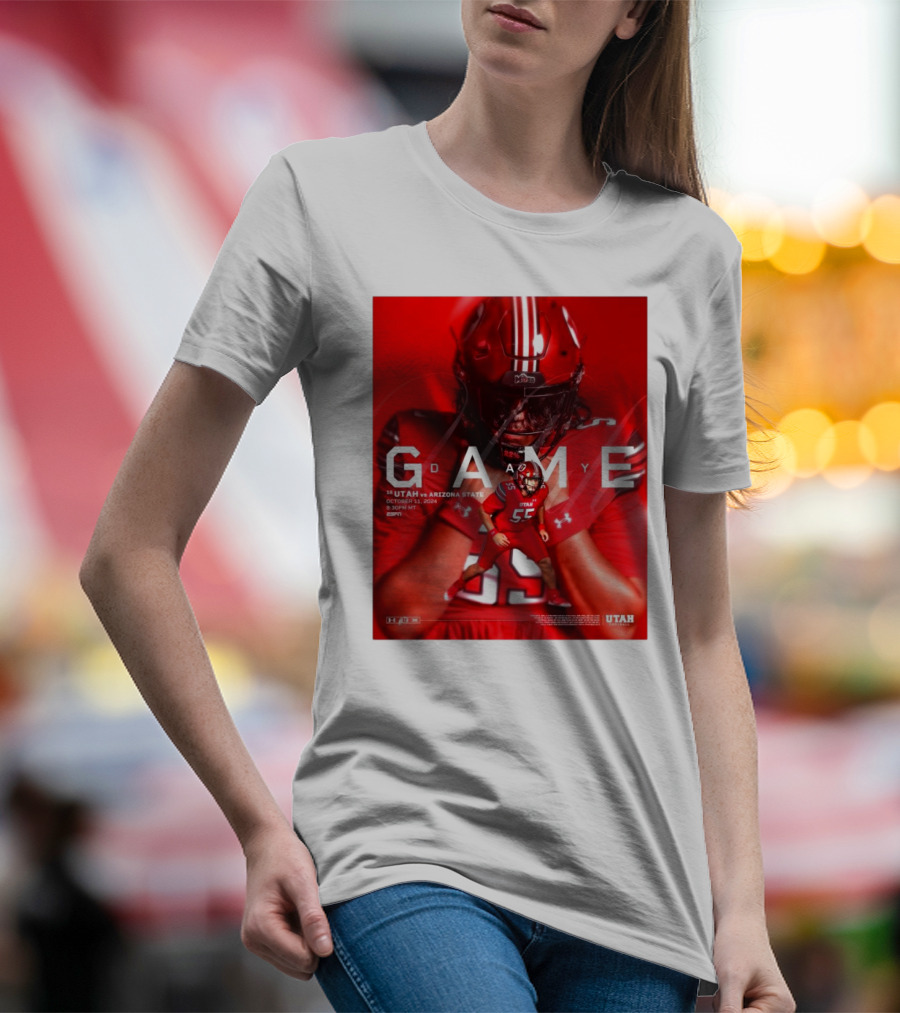 Gameday Utah Utes Vs Arizona State Sun Devils October 11 2024 Mountain America Stadium 12:30 PM MT ESPN T-Shirt