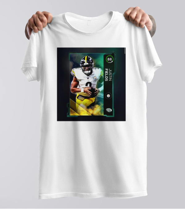 Justin Fields 88 OVR Pittsburgh Steelers NFL QB MUT Signature Card T-Shirt