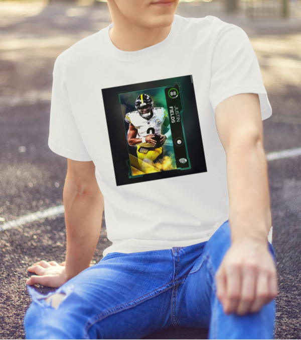 Justin Fields 88 OVR Pittsburgh Steelers NFL QB MUT Signature Card T-Shirt