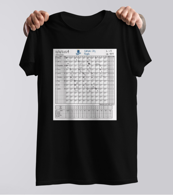 Kansas City Royals Vs NYY MLB Scorecard 10-10-2024 Michael Wacha T-Shirt