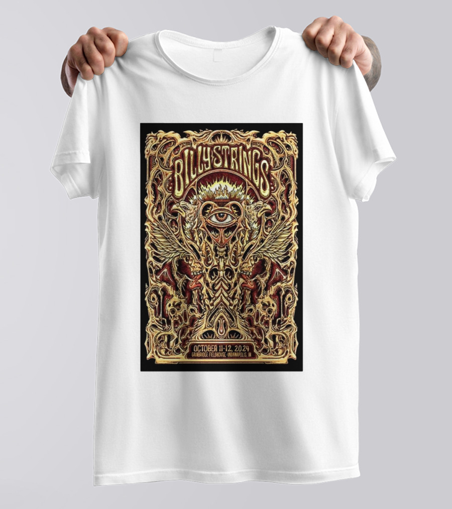 Billy Strings October 11-12 2024 Gainbridge Fieldhouse Indianapolis IN Tour Psychedelic T-Shirt
