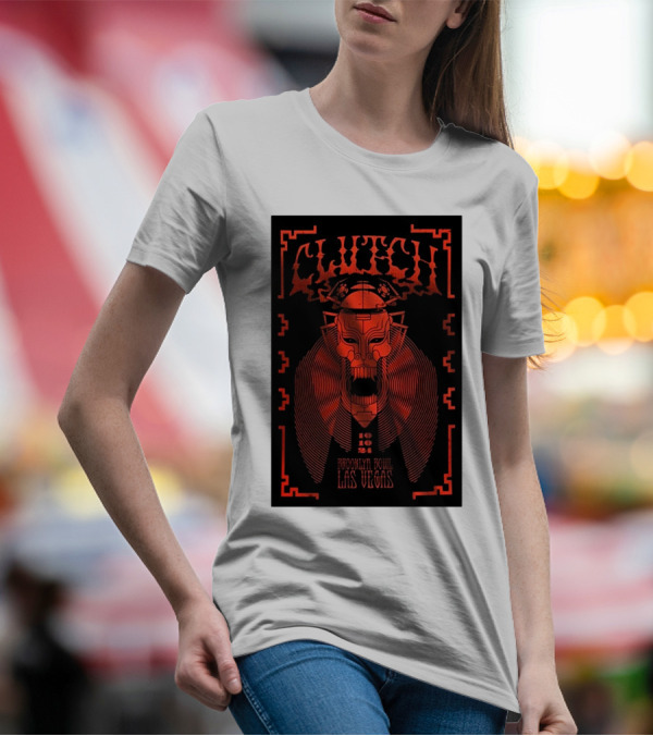 Clutch October 10 2024 Brooklyn Bowl Las Vegas NV Lion Robot T-Shirt
