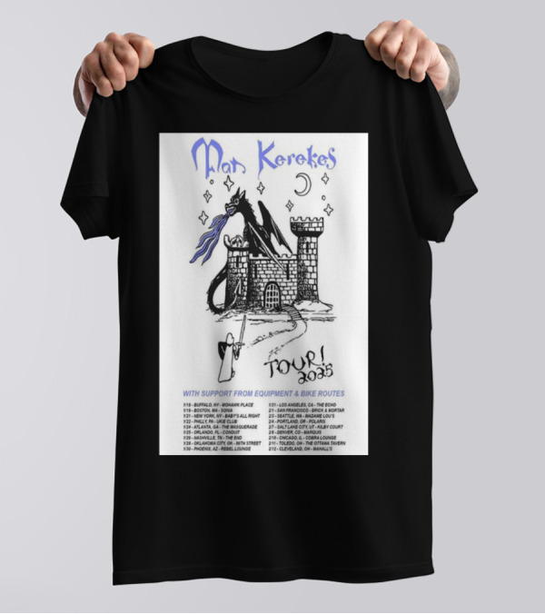 Mat Kerekes Tour 2025 America January February With Equipment And Bike Routes T-Shirt