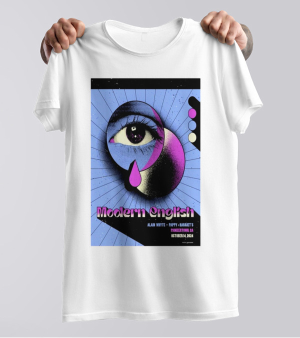 Modern English October 14 2024 Alain Whyte Pappy Harriet's Pioneertown CA Tour Eye T-Shirt