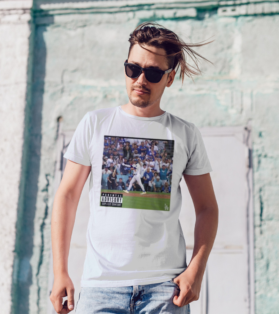 Teoscar Hernandez Los Angeles Dodgers Bat Flipping Parental Advisory Explicit Content T-Shirt