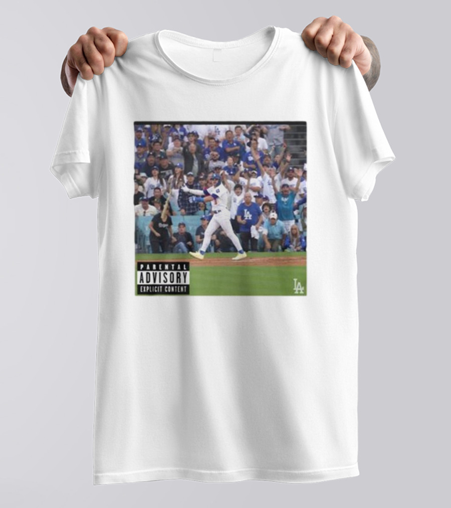 Teoscar Hernandez Los Angeles Dodgers Bat Flipping Parental Advisory Explicit Content T-Shirt