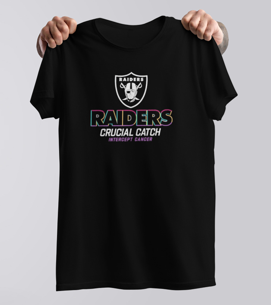 Las Vegas Raiders 2024 Crucial Catch Intercept Cancer NFL T-Shirt