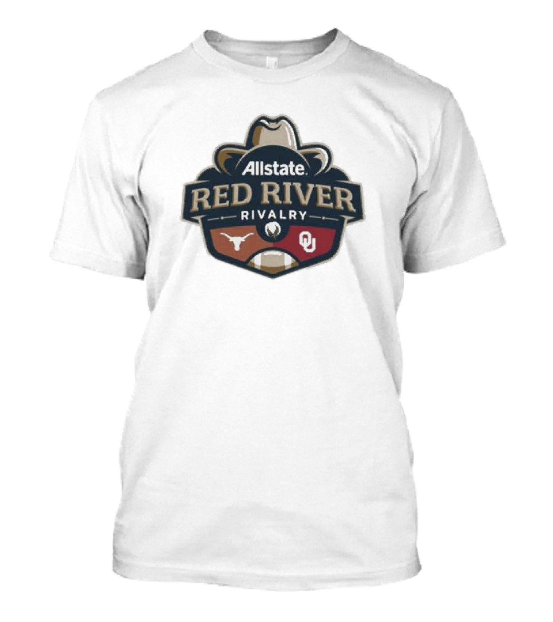Allstate Red River Rivalry 2024 Oklahoma Sooners Vs Texas Longhorns Football Showdown T-Shirt