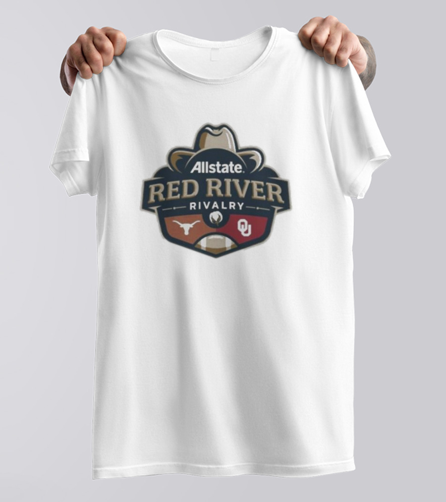 Allstate Red River Rivalry 2024 Oklahoma Sooners Vs Texas Longhorns Football Showdown T-Shirt