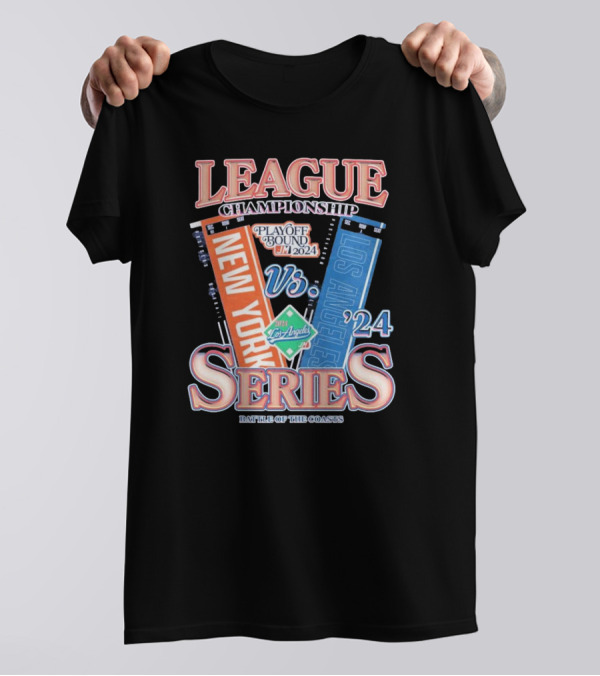 League Championship Playoff Bound 2024 New York Vs Los Angeles Series Battle Of The Coasts T-Shirt
