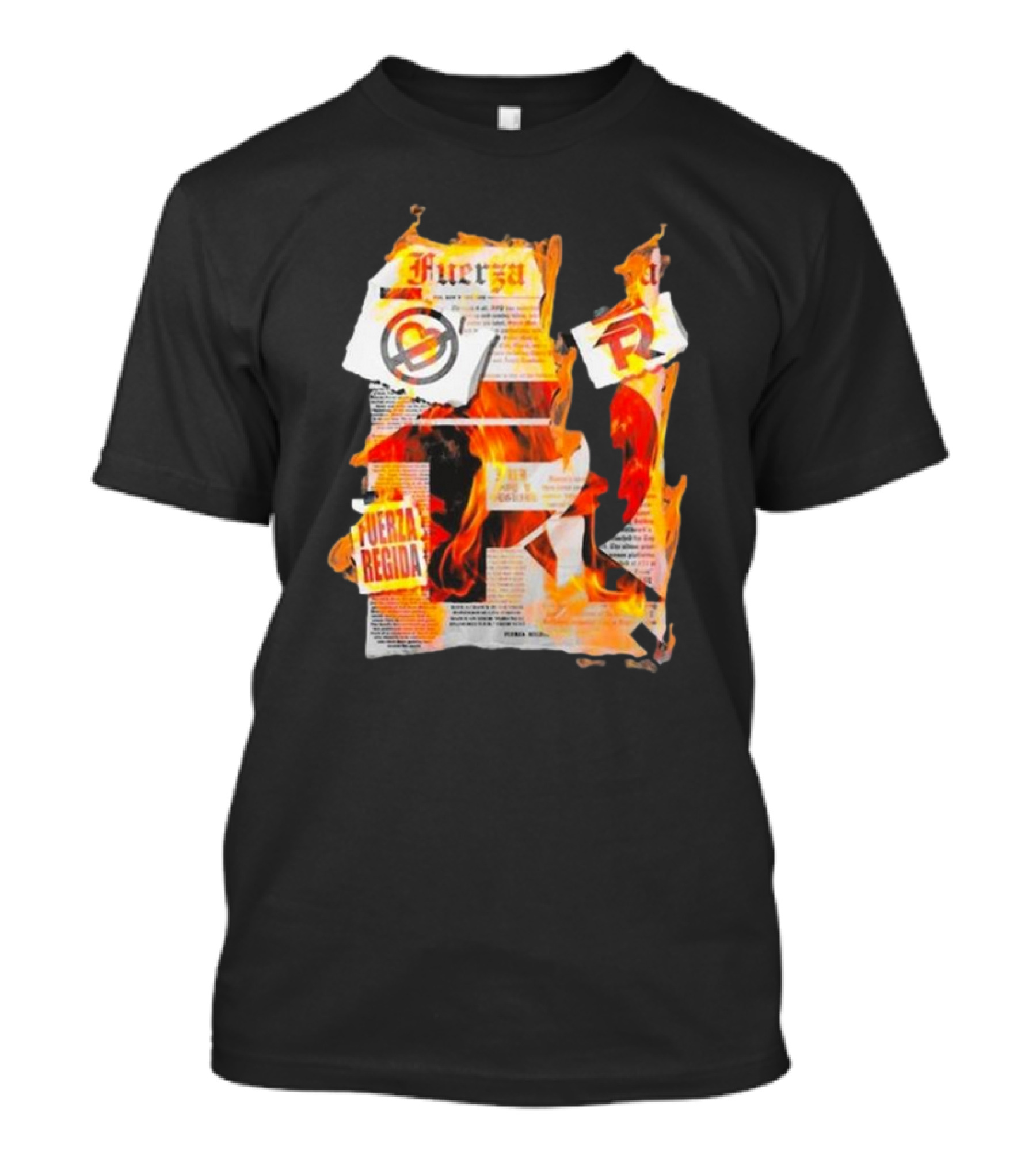 Fuerza Regida Breaking New 2024 Fire Newspaper Print T-Shirt