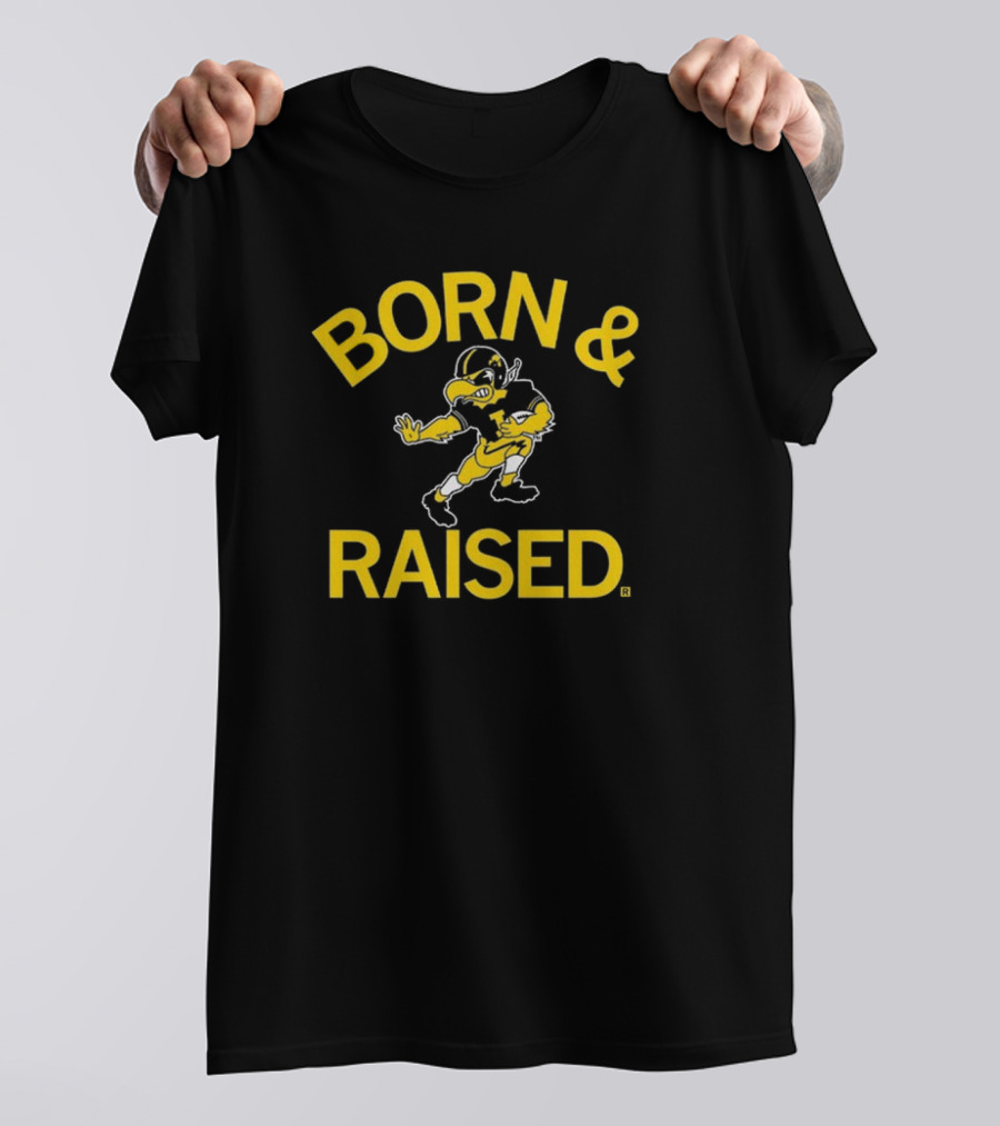Born And Raised Hawkeyes Vintage Heavyweight T-Shirt