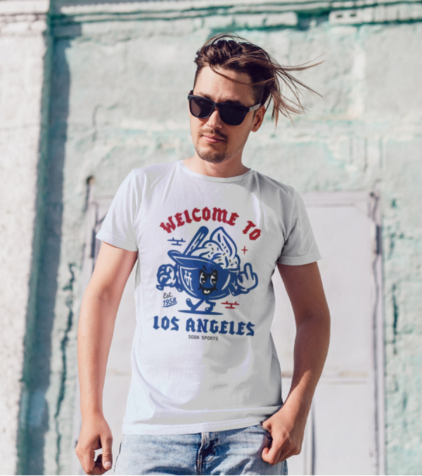 Welcome To Los Angeles Dodgers Est. 1958 Soda Sports T-Shirt