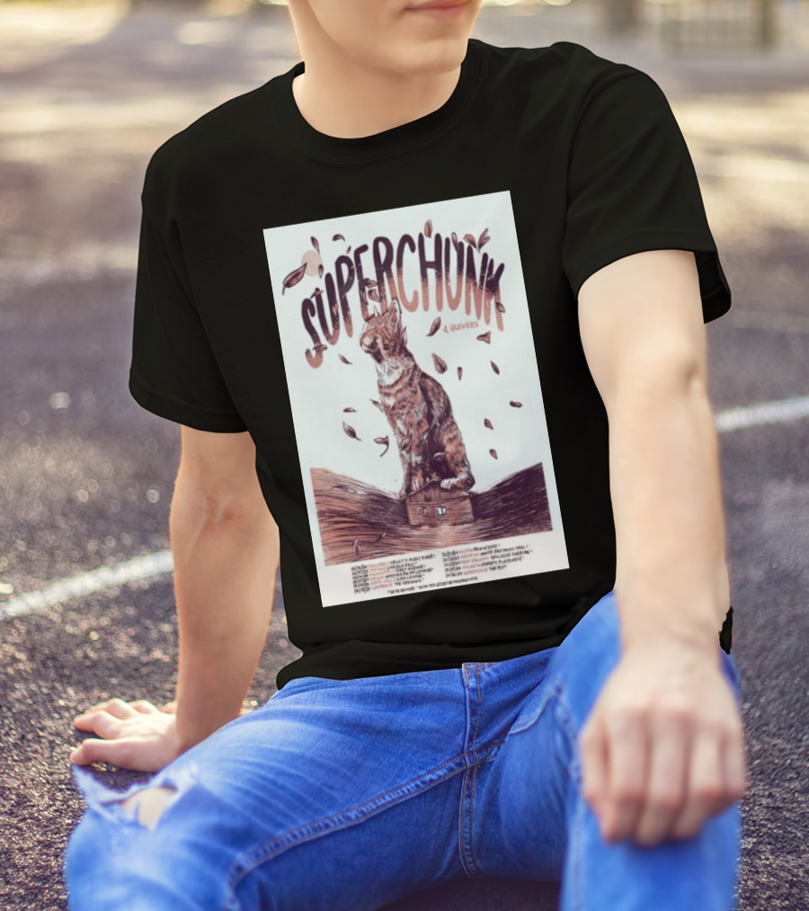 Superchunk October 2024 America Tour 4 Quivers Cat Imagery And Autumn Leaves T-Shirt
