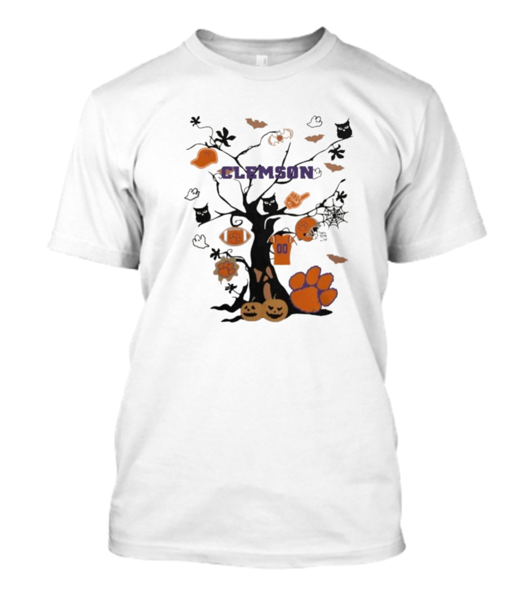 Clemson Tigers Halloween Tree 2024 NCAA Icons T-Shirt