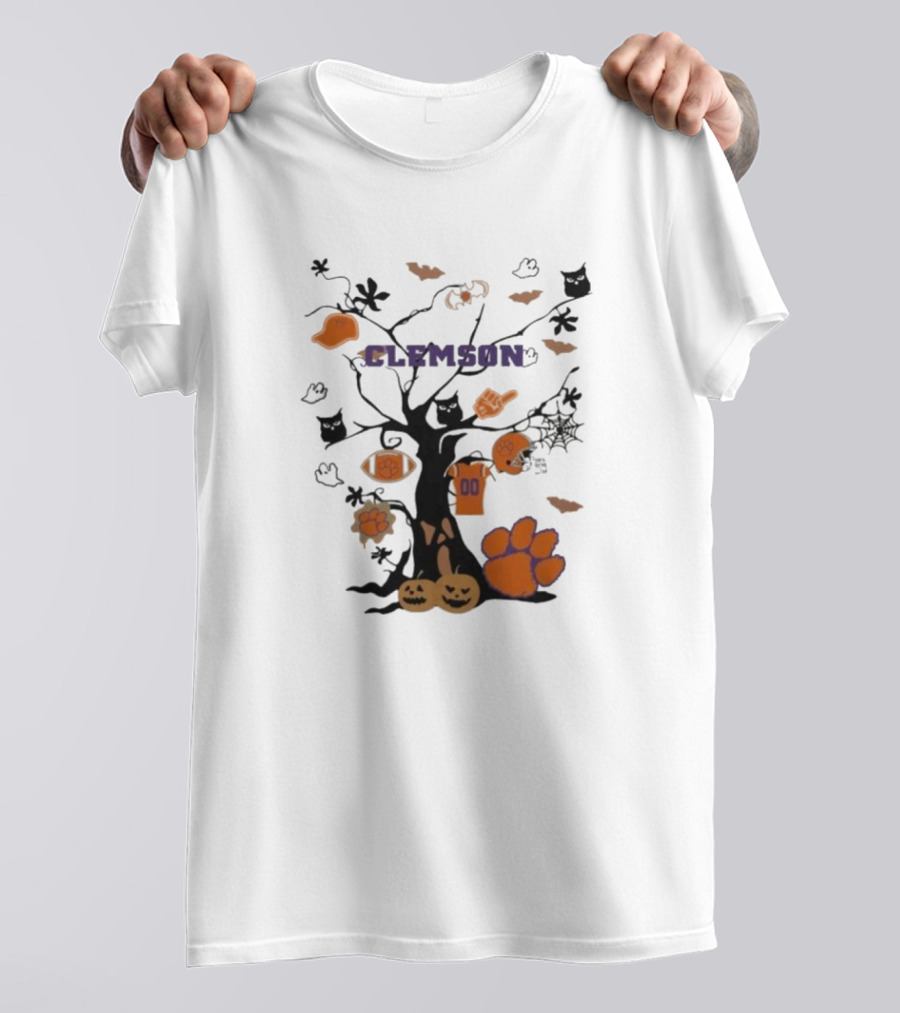 Clemson Tigers Halloween Tree 2024 NCAA Icons T-Shirt