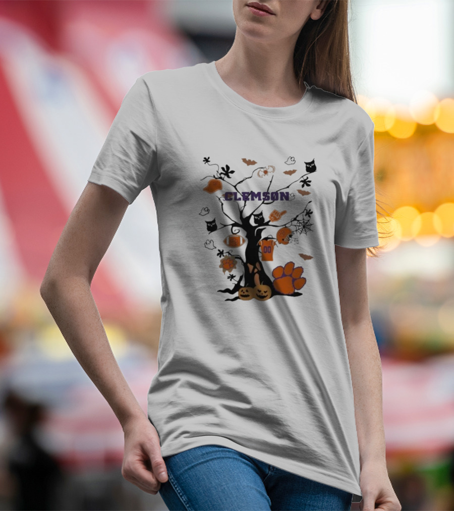 Clemson Tigers Halloween Tree 2024 NCAA Icons T-Shirt