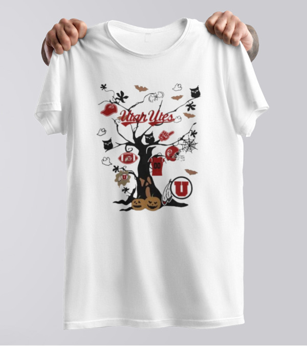 Utah Utes Halloween 2024 Tree NCAA Team T-Shirt